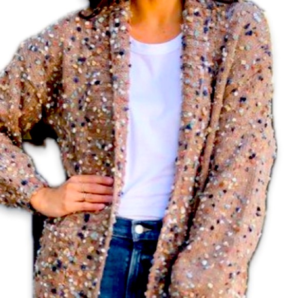 Confetti cardigan long  Mocha Cardigan Davi & Dani Boutique NWT - Picture 8 of 12